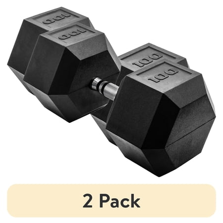 (2 pack) CAP Barbell, 100lb Coated Hex Dumbbell, Single