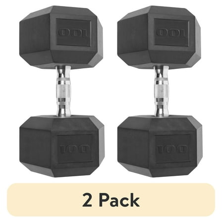 (2 pack) CAP Barbell, 100lb Coated Hex Dumbbell, Single