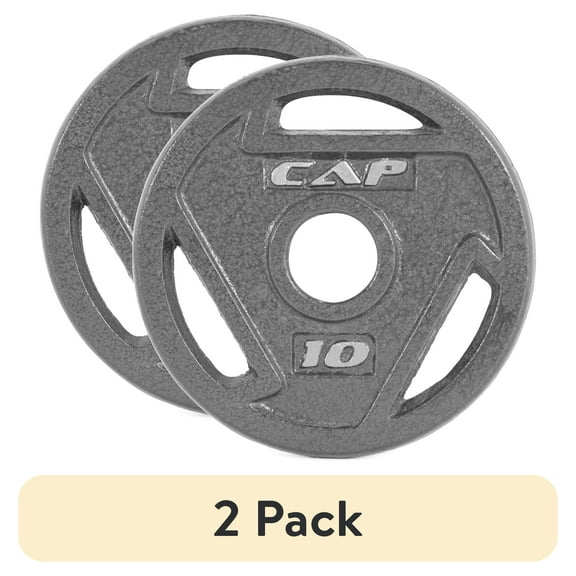 (2 pack) CAP Barbell, 10lb 2 inch Olympic Grip Weight Plate, Grey