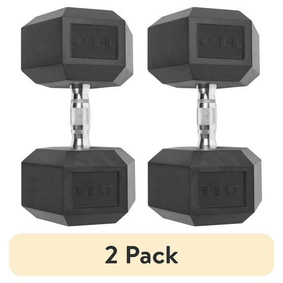 (2 pack) CAP Barbell, 110lb Coated Hex Dumbbell, Single
