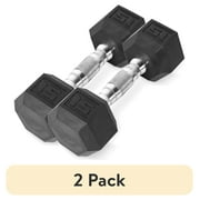 (2 pack) CAP Barbell, 15lb Rubber Hex Dumbbell, Single