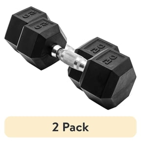 (2 pack) CAP Barbell, 20lb Rubber Hex Dumbbell, Single