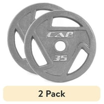(2 pack) CAP Barbell, 35lb 2 in Olympic Grip Weight Plate, Grey