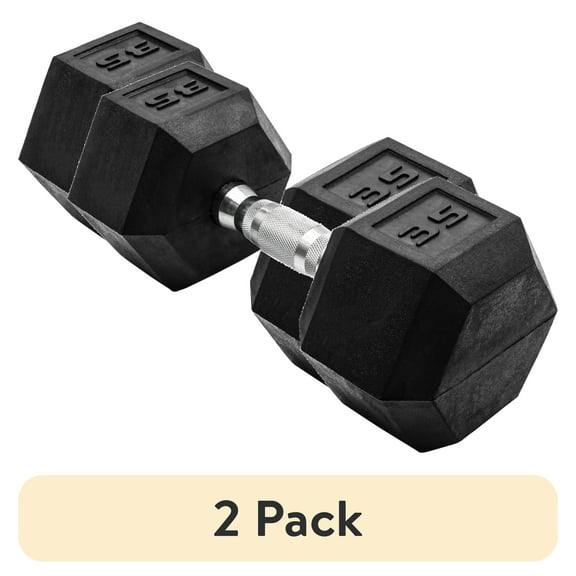 (2 pack) CAP Barbell, 35lb Coated Hex Dumbbell, Single