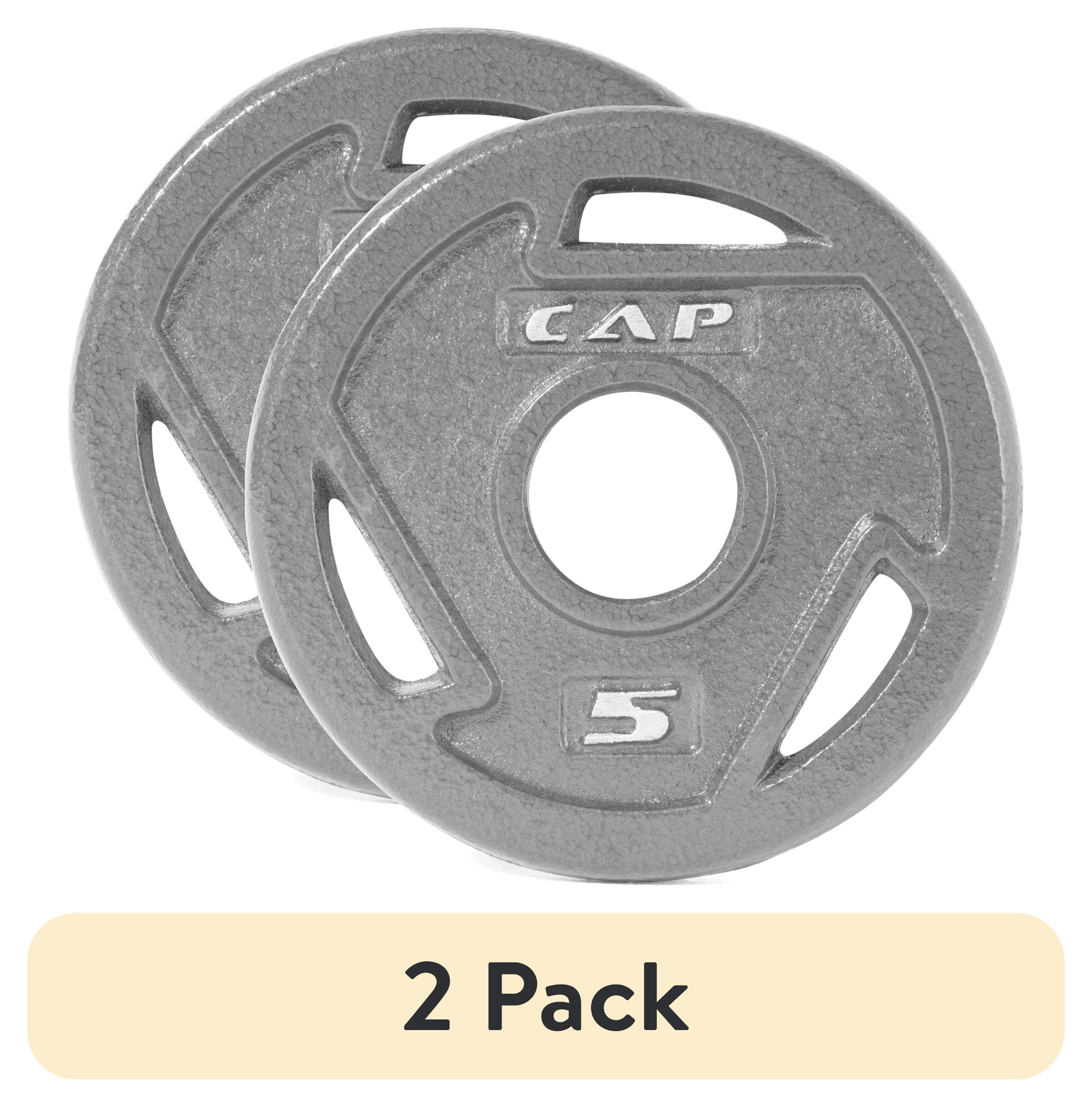 (2 pack) CAP Barbell, 5lb 2 inch Olympic Grip Weight Plate, Grey