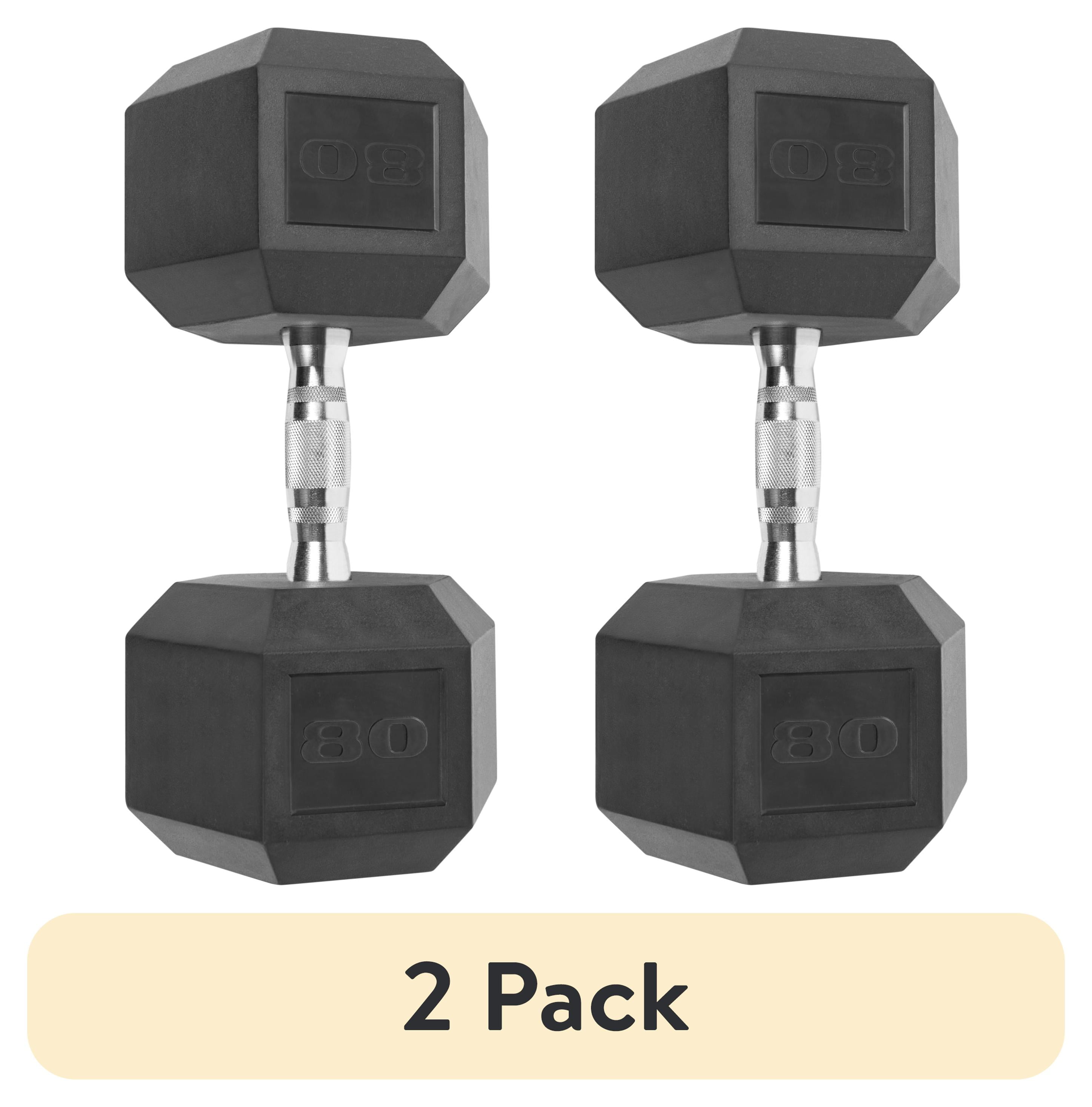 (2 pack) CAP Barbell, 80lb Coated Hex Dumbbell, Single