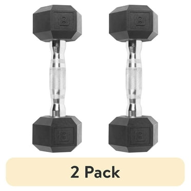 (2 pack) CAP Barbell, 8lb Coated Hex Dumbbell, Single
