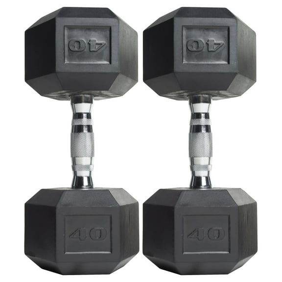 (2 pack) CAP Barbell Coated Hex Dumbbell, Single 40 lbs
