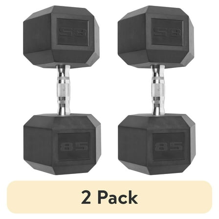 (2 pack) CAP Barbell Coated Hex Dumbbell, Single 85 lbs
