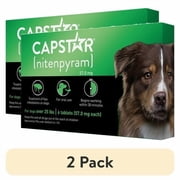 (2 pack) CAPSTAR (Nitenpyram) Fast-Acting Oral Flea Treatment for Large Dogs (over 25 lbs), 6 Tablets, 57 mg