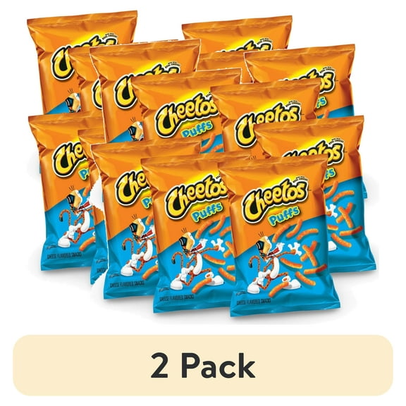 (2 pack) CHEETOS Puffs Cheese Flavored Snacks, 1.375 oz | 8 Ct