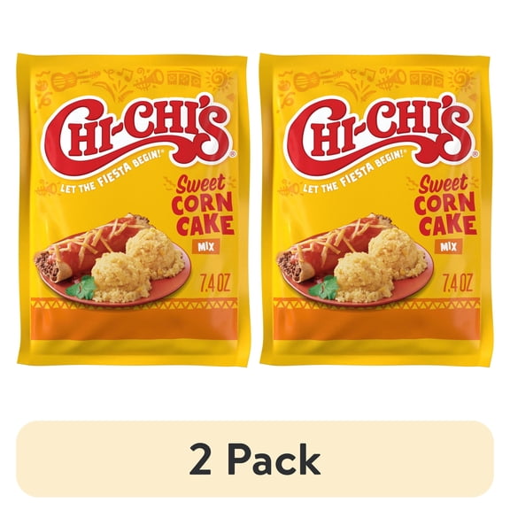 (2 pack) CHI-CHI'S Sweet Corn Cake Mix, Shelf-Stable, 7.4 oz Pouch, (12 Count)
