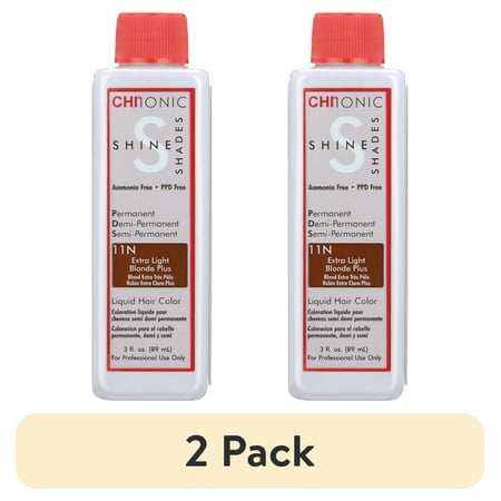(2 pack) CHI Ionic Shine Shades Liquid Hair Color - 11N Extra Light Blonde Plus - 3 oz