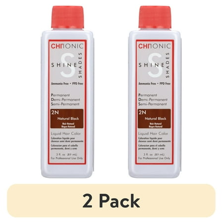 (2 pack) CHI Ionic Shine Shades Liquid Hair Color - 2N Natural Black 3 oz