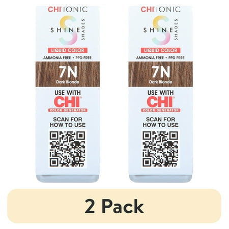 (2 pack) CHI Ionic Shine Shades Liquid Hair Color - 7N Dark Blonde - 3 oz