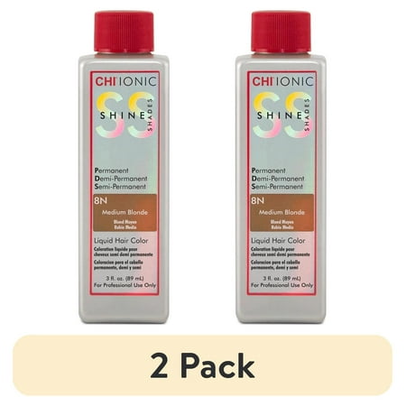 (2 pack) CHI Ionic Shine Shades Liquid Hair Color - 8N Medium Blonde - 3 oz