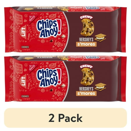 (2 pack) CHIPS AHOY! Chewy Hershey's S'mores Milk Chocolate Chip Cookies, Limited Edition, 9.6 oz Packs