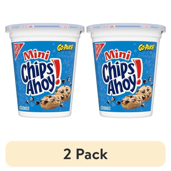 (2 pack) CHIPS AHOY! Minis Original Fudgy Chocolate Chip Cookies, Go-Paks, 3.5 oz Cup