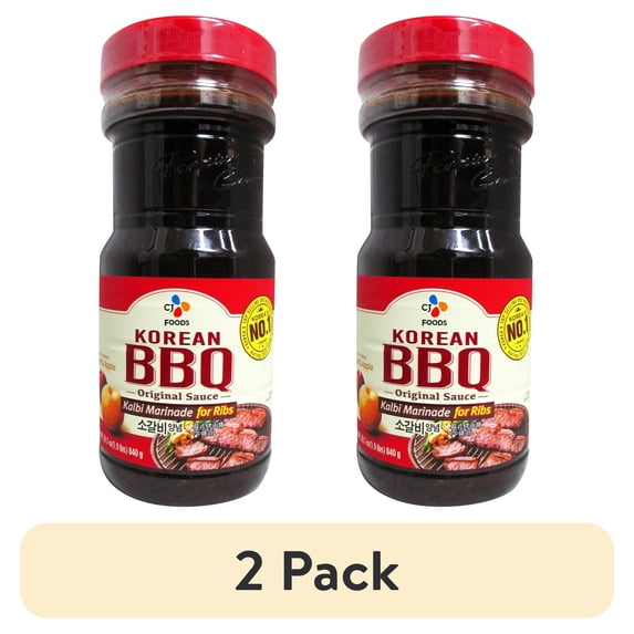 (2 pack) CJ Korean BBQ Sauce, Kalbi, 29.63-oz Bottle for Ribs 1