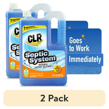 (2 pack) CLR Healthy Septic System Tank Treatment, Industrial Strength, EPA Safer Choice, 7 Treatments per 28 fl oz Jug