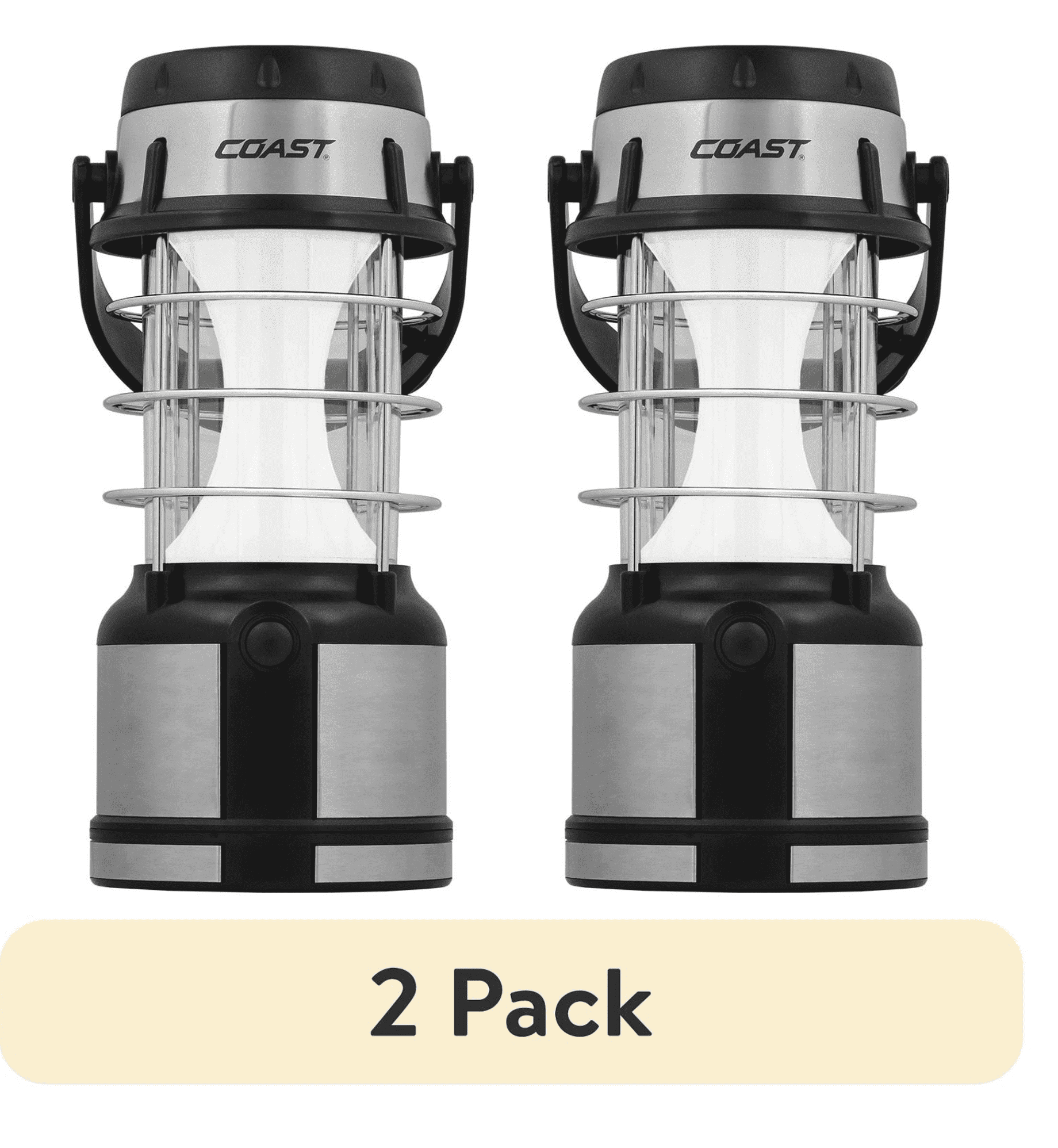 (2 pack) COAST EAL18 LED Lantern – 460 Lumens, Dual Color (White & Red), 4 Light Modes, IP54 Rated