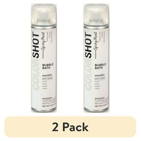 (2 pack) COLORSHOT Metallic Spray Paint, Bubble Bath (White), 9 oz, Fast-Drying Acrylic Paint, Indoor & Outdoor Use