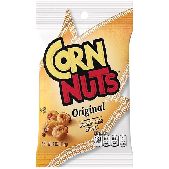2 pack CORN NUTS Original Flavored Corn Kernels, Crunchy Corn Snacks, Snack Pack, Variety Packs, Food for Adults, 4oz Bag