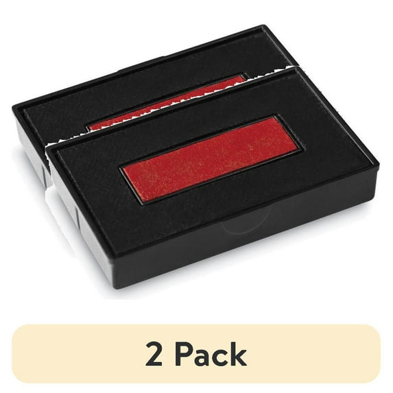 (2 pack) COSCO Felt Replacement Ink Pad for 2000PLUS Economy Message Dater, Red/Blue -COS061797