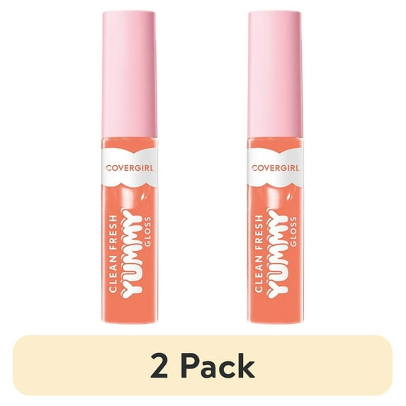 (2 pack) COVERGIRL Clean Fresh Yummy Lip Gloss, 550 My Main Squeeze, 0.33 fl oz