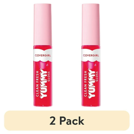 (2 pack) COVERGIRL Clean Fresh Yummy Lip Gloss, 600 My Strawbooty, 0.33 fl oz