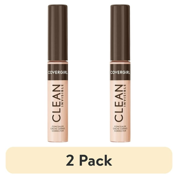 (2 pack) COVERGIRL Clean Invisible Liquid Concealer, 101 Porcelain, 0.23 fl oz