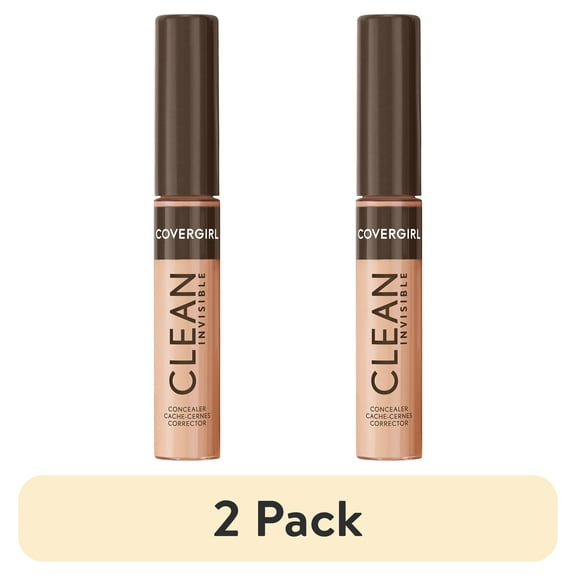 (2 pack) COVERGIRL Clean Invisible Liquid Concealer, 123 Warm Nude, 0.23 fl oz