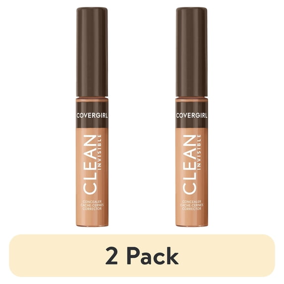 (2 pack) COVERGIRL Clean Invisible Liquid Concealer, 160 Classic Tan, 0.23 fl oz