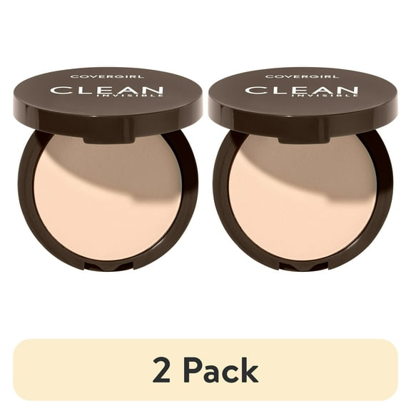(2 pack) COVERGIRL Clean Invisible Pressed Powder, 105 Ivory, 0.38 oz