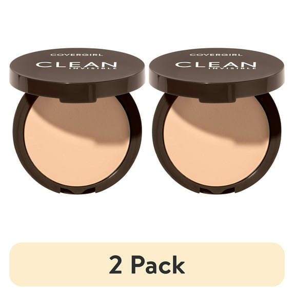 (2 pack) COVERGIRL Clean Invisible Pressed Powder, 110 Classic Ivory, 0.38 oz