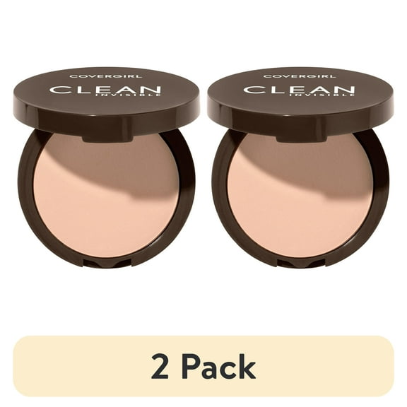 (2 pack) COVERGIRL Clean Invisible Pressed Powder, 120 Creamy Natural, 0.38 oz