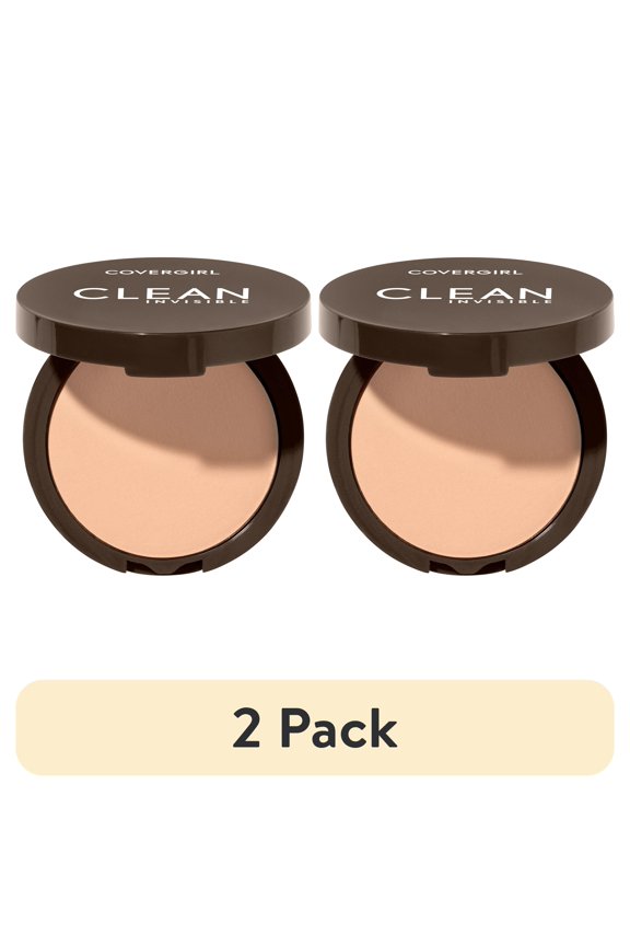 (2 pack) COVERGIRL Clean Invisible Pressed Powder, 125 Buff Beige, 0.38 oz