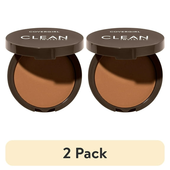 (2 pack) COVERGIRL Clean Invisible Pressed Powder, 165 Tawny, 0.38 oz