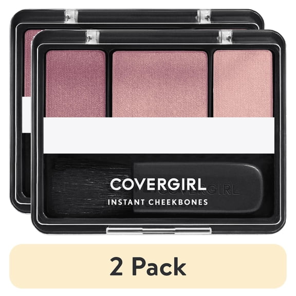 (2 pack) COVERGIRL Instant Cheekbones Contouring Blush, 220 Purely Plum, 0.29 oz
