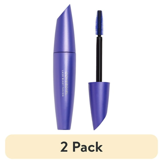 (2 pack) COVERGIRL Lash Blast Fusion Mascara, 870 Black Brown, 0.44 oz, Mascara for Volume, Volume and Length Mascara, Oversized Brush, FIberstretch Formula, Cruelty Free
