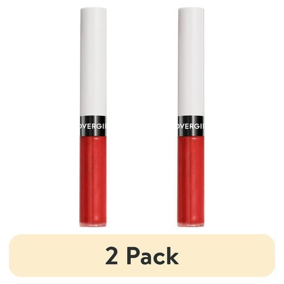 (2 pack) COVERGIRL Outlast All Day Lip Color with Top Coat, Atomic Love 055, 0.06 oz / 0.07 fl oz