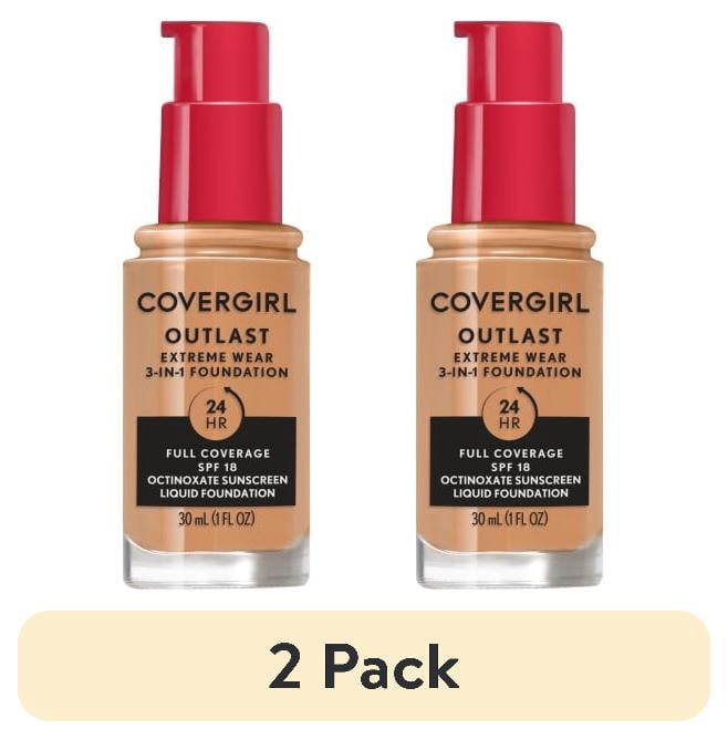 (2 pack) COVERGIRL Outlast Extreme Wear Foundation SPF18, 860 Classic Tan, 1 oz