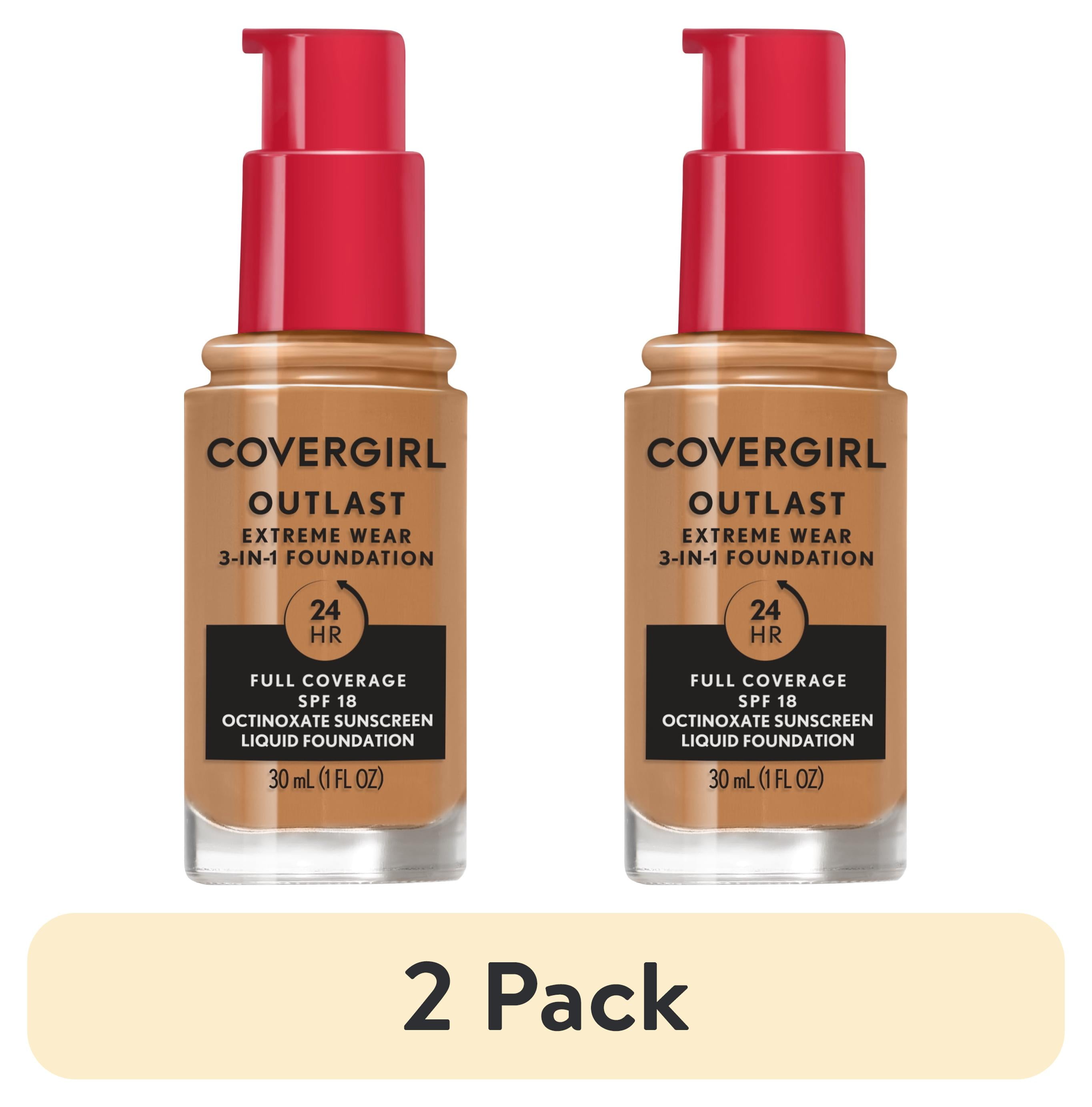 (2 pack) COVERGIRL Outlast Extreme Wear Foundation SPF18, 862 Natural Tan, 1 oz