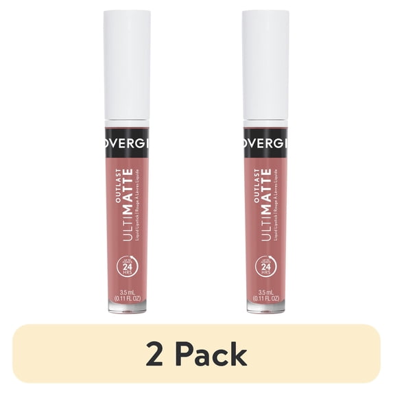 (2 pack) COVERGIRL Outlast Ulti-Matte One Step Liquid Lip Color, Brew-tiful Day, 0.11 oz