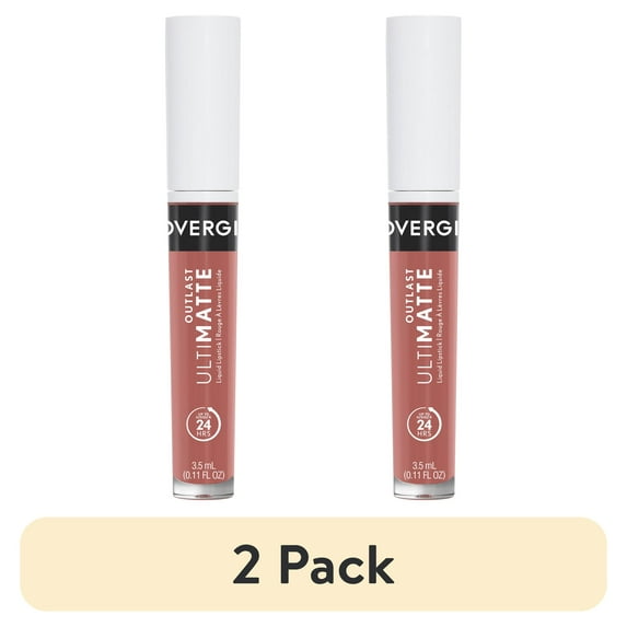 (2 pack) COVERGIRL Outlast Ulti-Matte One Step Liquid Lip Color, Tickled Pink, 0.11 oz