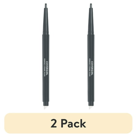(2 pack) COVERGIRL Perfect Point Plus Eyeliner, 205 Charcoal, 0.008 oz, Long-Lasting, Versatile Black Eyeliner, Soft Smudging Tip, No Sharpening Needed
