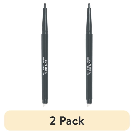 (2 pack) COVERGIRL Perfect Point Plus Eyeliner, 205 Charcoal, 0.008 oz, Long-Lasting, Versatile Black Eyeliner, Soft Smudging Tip, No Sharpening Needed