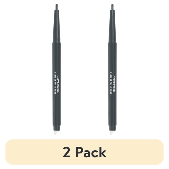 (2 pack) COVERGIRL Perfect Point Plus Eyeliner, 205 Charcoal, 0.008 oz, Long-Lasting, Versatile Black Eyeliner, Soft Smudging Tip, No Sharpening Needed