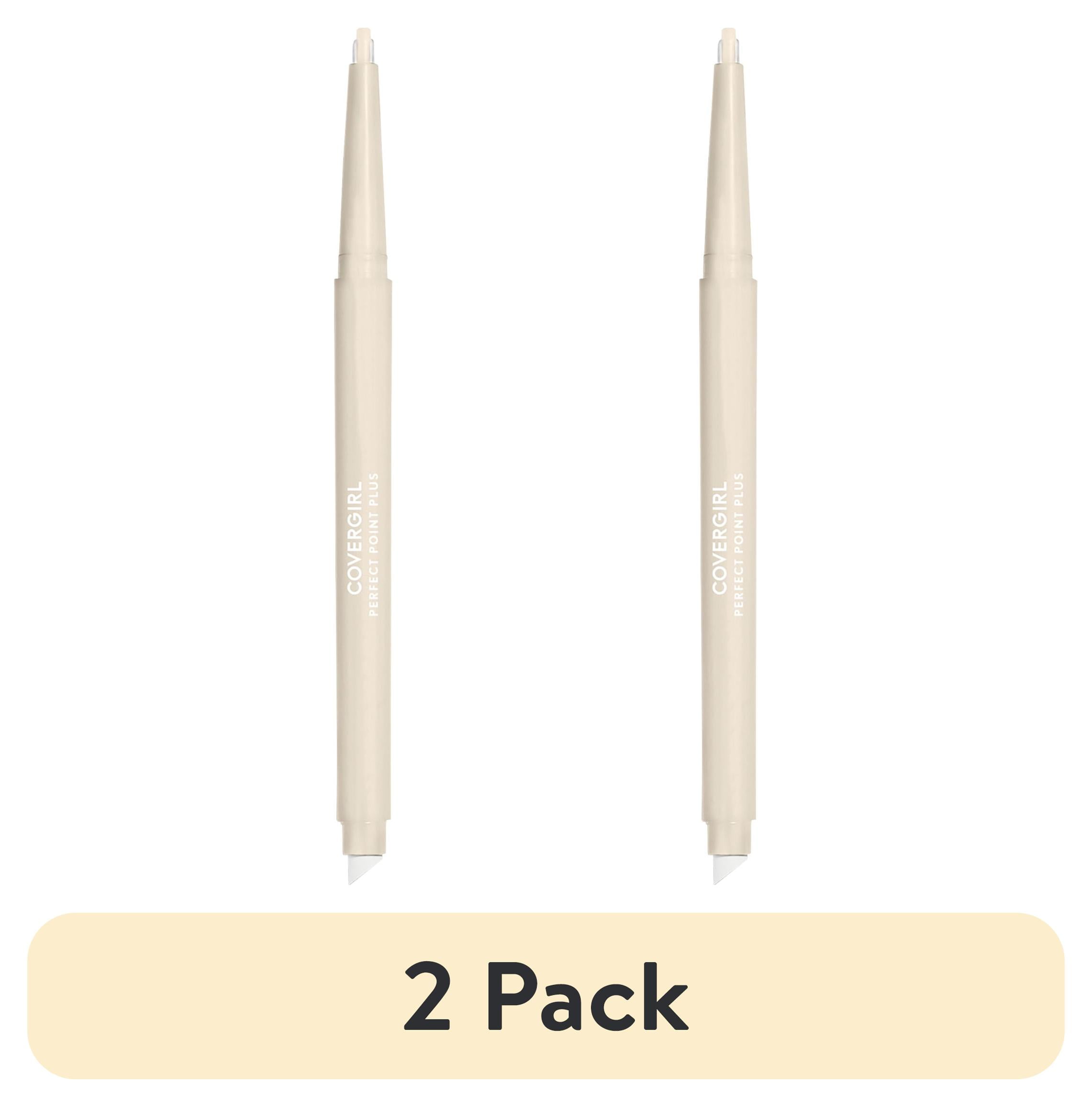 (2 pack) COVERGIRL Perfect Point Plus Eyeliner, 201 White Out, 0.008 oz, Long-Lasting, Versatile Black Eyeliner, Soft Smudging Tip, No Sharpening Needed