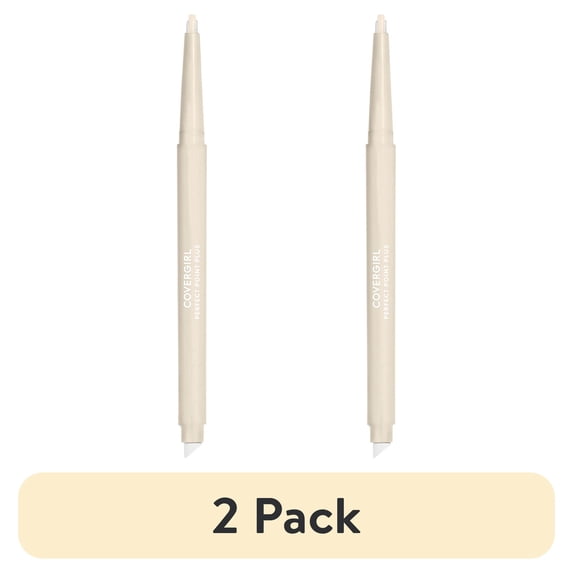 (2 pack) COVERGIRL Perfect Point Plus Eyeliner, 201 White Out, 0.008 oz, Long-Lasting, Versatile Black Eyeliner, Soft Smudging Tip, No Sharpening Needed